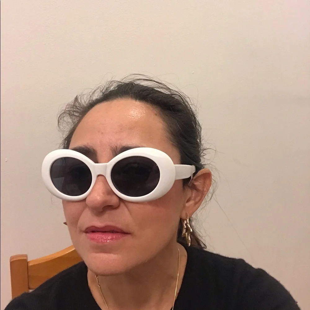 Francesca’s Collection White Frame Fashion Sunglasses